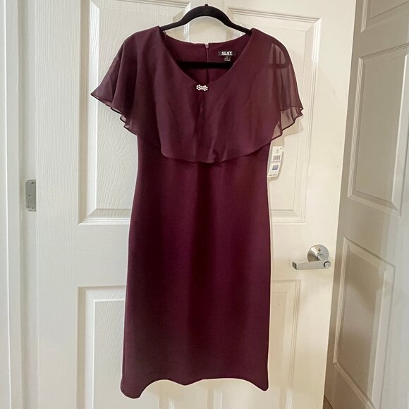 NWT SLNY Formal Dress, SLNY Mother of the Bride, Size 6, Burgundy - Picture 2 of 2